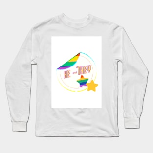 He/They Pronouns Long Sleeve T-Shirt